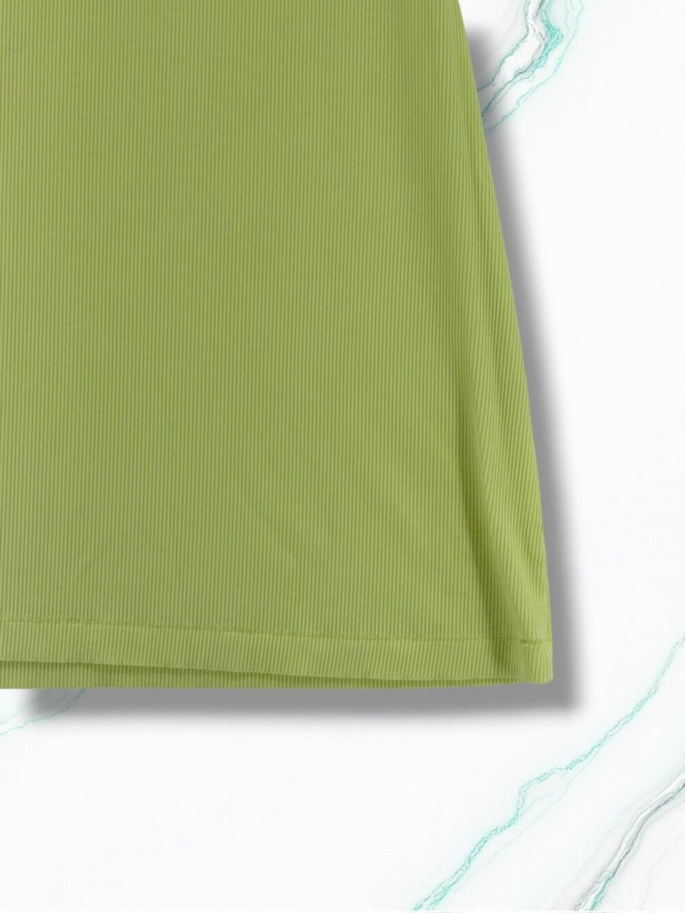 SKIMS Neon Yellow Ribbed Spaghetti Strap Long Slip Maxi Dress M - Picture 5 of 6